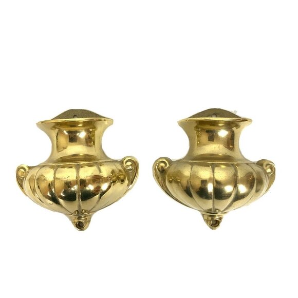 Pair Of Bombay Company Brass Wall Sconces Urn Design Vintage 1989 - Picture 2 of 10